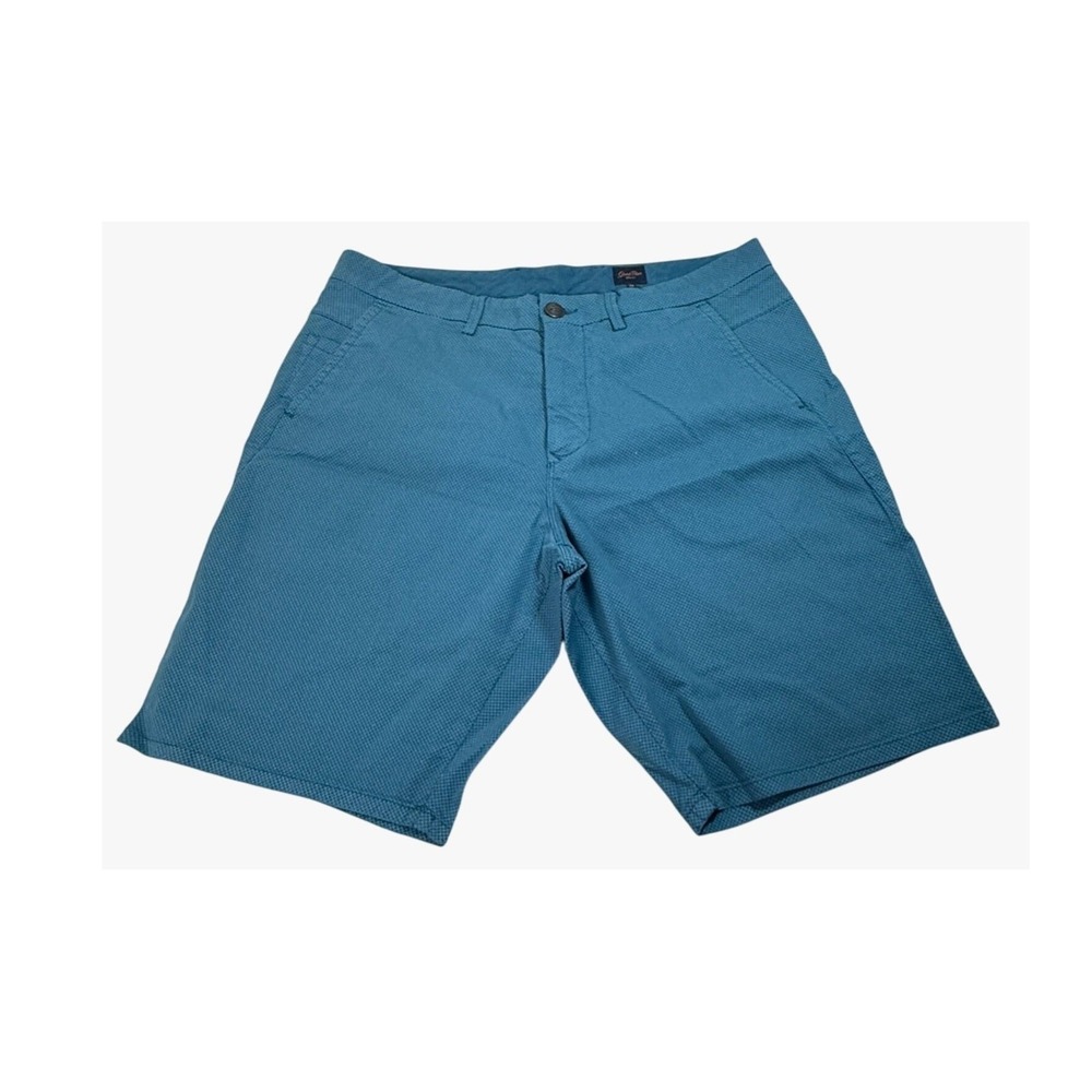 Good Man Blue Herringbone Patterned Mens Shorts Sz‎ 34 Preppy Dadcore Normcore